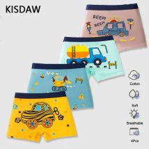 4 sztuk/partia majtki dziecięce bawełniana bielizna dla chłopców 3-14 lat oddychające majtki dziecięce wzory Cartoon Boy Boxer Brief