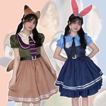 Zootopia Judy Cosplay Kleid für Frauen Cosplay Anime Judy Hopps Kleid Cartoon Joint Style Kleid Cosplay Maid Kaninchen Stoff