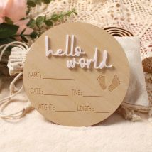 Ylsteed hello world Baby Photo Props Ideas Baby Photoshoot Wooden Props To Celebrate Birth Photography Ideas Newborn Poses Props