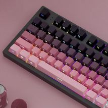 Copritasti sfumati stampati lateralmente Shine attraverso il profilo OEM PBT Double Shot per interruttori MX Tastiera da gioco 130 + copritasti