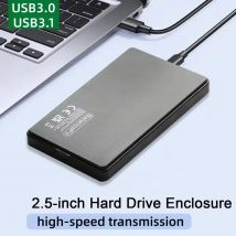 2.5-inch Mobile Hard Drive Enclosure USB 3.0/Type C HDD Case for 9.5mm 7mm SATA III II I, Support UASP High Speed, Tool-Free