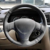 Schwarze Mikrofaser-Leder-Lenkradabdeckung für Toyota Corolla 2006–2010 Matrix 2009 Auris 2007–2009 Lenkradgehäuse