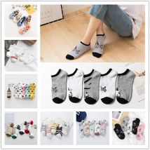 5 Paare schwarz weiß Zebra schöne Katzen Cartoon Socken Frauen Baumwolle lustige Tiere weiblich niedlich Kaiwii glückliche Mädchen Boot Sox Sommer