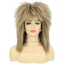 HAIRJOY  Synthetic Hair 80s Tina  Diva Costume Wig for Women Big  Blonde  Rocker Mullet Wigs Glam Punk Rock Rockstar Cosplay Wig