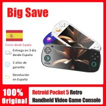 Retroid Pocket 5 Console per videogiochi retrò portatile-SD865 Schermo HD OLED 1080P da 5,5 pollici, Bluetooth 5.1, Android 13, batteria da 5000 mAh
