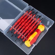 LIDIAO 1/3/7-teiliges Elektriker-Reparatur-Werkzeug-Set, magnetische Bohrer, Schraubendreher-Set, 500 V, austauschbares, isoliertes Schraubendreher-Set