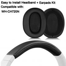 WHCH720N Easy Install Headband +Earpads Kit for Sony WH-CH720N WH CH720N Headphone Headstrap Ear Pad Cushion Cover