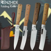 RZD Coltello pieghevole tascabile Coltelli da chef per pane in acciaio inossidabile Strumento 440A Ultra affilato in stile giapponese Caccia da campeggio Sopravvivenza all'aperto