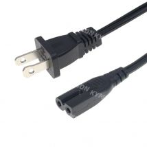 Universelles 2-Steckplatz-Netzkabel, polarisiert auf Abbildung 8 AC-Adapter, 18 AWG NEMA 1–15P auf IEC320 C7-Netzkabel, 1,8 m