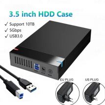 3,5-Zoll-HDD-Gehäuse USB3.0-Festplattengehäuse SATA zu USB 3.0 Externer Festplattenleser Unterstützt 10 TB Adapter für PC Laptop