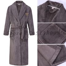 Winter Verdicken Lange Robe Männer Frauen Flanell Nachtwäsche Plus Größe 3XL 4XL Bademantel Kleid Hause Tragen Korallen Fleece Weiche Warme nachtwäsche