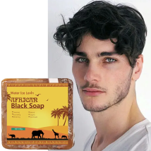 Sapone nero africano Trattamento dell'acne Pulizia profonda Esfoliante Sapone viso idratante levigante per la cura della pelle