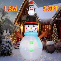 Aufblasbarer Spielzeug pinguin Schritt auf Schneemann Weihnachten aufblasbares Modell leuchtendes aufblasbares Modell Weihnachts atmosphäre Dekor Modell