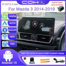 12,3 Zoll/10,25 Zoll Für Mazda 3 2014-2019 Dual-System Autoradio Multimedia Android 15 Octa-Core 8G+256G GPS 4G WLAN