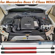 Menge (2) Motorhaubenstreben für Mercedes-Benz C-Klasse W205 S205 C205 A205 2014–2021, mit individuell anpassbarer Gasfeder-Absorber-Unterstützung für Stahlhauben