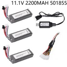 11,1 V Wasser pistole Lipo Batterie mit USB-Ladegerät 3s 2200mah für akku Mini Airsoft BB Luftpistole Elektro spielzeug RC Zubehör