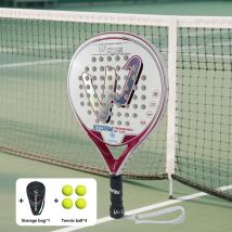 Racchetta da padel in fibra di carbonio |   Racchetta da tennis |   Racchetta da cricket |   Racchetta da spiaggia |   Nucleo di memoria elastico in EVA |   Per donne e principianti!