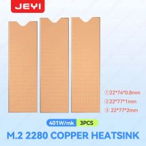 JEYI-disipador de calor de cobre M.2 SSD, almohadilla térmica de refrigeración con nanoalmohadillas térmicas, 3 piezas, NVME NGFF 2280 PCIe SSD