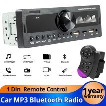 Radio samochodowe 1Din 4*60W Srereo MP3 Odtwarzacz multimedialny Bluetooth Odbiornik FM z pilotem Obsługa ładowania USB TF FM AUX