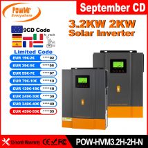 PowMr 3.2KW 24V Hybrydowe falowniki solarne 12V V Pure Sine Wash 80A MPPT Solar Charge Controller Ładuje akumulator litowy z WIFI