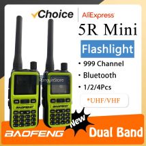 UV 5R Mini Baofeng Walkie Talkie Bluetooth 5W Dual-Band VHF/UHF USB-C Charging Fits All Team Operations For Hotel Security Camp