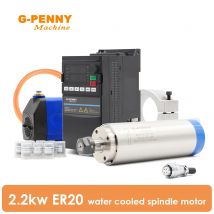 G-PENNY Macchina 2.2KW ER20 D80 Motore mandrino raffreddato ad acqua 220v/380v 2.2KW Frequenza VFD e staffa di bloccaggio 80mm Pompa acqua 75W