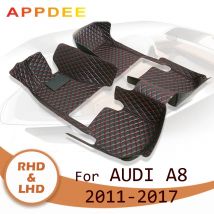 APPDEE Auto-Fußmatten für AUDI A8/A8L (Vier Sitz 12 Zylinder) 2011 2012 2013 2014 2015 2016 2017
