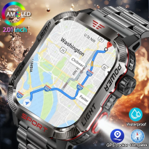 Nowość dla Huawei Xiaomi Wojskowy inteligentny zegarek GPS Mężczyźni Latarka Kompas Wodoodporny zewnętrzny tracker sportowy Smartwatch Bluetooth Call
