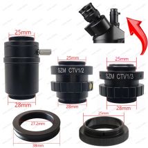 SZM CTV 1X 1/2X 1/3X Adapter C-Mount-Objektiv 27,2 bis 38 Ring Simul Focal Ring Trinokular Stereo Mikroskop HDMI VGA USB Videokamera