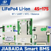 Jbd bms lifepo4 li-ion 4s 7s 8s 10s 13s 16s 17s batterie 40a 50a 100a 150a 200a ladestrom smart bt uart balance jiabaida bms