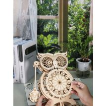 Kit modello orologio gufo puzzle in legno 3D per costruire construccia in legno artigianale fatto a mano regalo di Natale unico