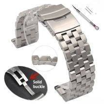 Cinturino in acciaio inossidabile completamente solido 18mm 20mm 22mm 24mm 26 Cinturino per orologio di alta qualità con interfaccia piatta con accessori per utensili