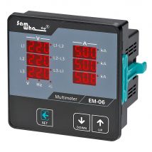 Multimetro digitale Samwha-Dsp EM-06, volt trifase (LL), (LN), amperere, frequenza, misuratore da pannello con display sequenza di fase 12 in 1