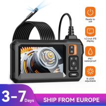 Telecamera per endoscopio industriale con schermo IPS da 4.3 pollici 8mm HD1080P IP67 impermeabile 8 LED periscopio di ispezione della luce per la riparazione dell'auto del tubo