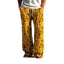 Herren Schlaf hose mit Maiskörnern 3D-Druck lose lässige bequeme und haut freundliche Schlaf hose