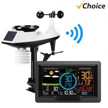 FJ3390A Funktionelle professionelle Wetterstation, Temperatur, Luftfeuchtigkeit, Windgeschwindigkeit und Regenerkennung, Wettervorhersage, Uhr