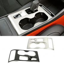 Für Volvo XC40 2018-2025 Mittelkonsole AT Gangschaltung Panel Wasser Tasse Halter Rahmen Abdeckung Trim Silber Carbon faser Farbe