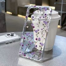 Cover Morbida Floreale Colorata per Samsung Galaxy S26 S25 S24 S23 S22 Ultra Plus S21 FE A16 A36 A35 A55 A34 A54 A53 Trasparente