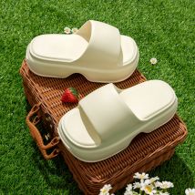 Sommer-Damen-Hausschuhe, rutschfest, erhöhter dicker Boden, modische, bequeme Hausschuhe für drinnen und draußen