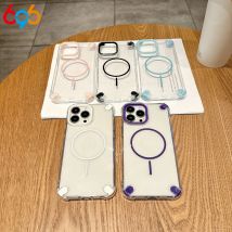 Weiche Abdeckung Luxus Stoßfest Transparent Telefon Fall Für IPhone 16 15 14 13 12 Pro Max Plus Magnetische Drahtlose Lade klar Telefon