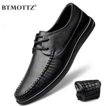 Leder Herren Formelle Schuhe Luxusmarke 2023 Herren Loafer Kleid Mokassins Atmungsaktive italienische schwarze Hochzeitsschuhe Plus Größe 38-47