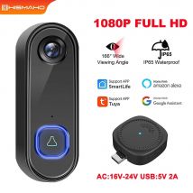 Tuya Videocitofono 1080P WiFi Wireless Telecamera esterna impermeabile Alimentazione CA Protezione di sicurezza Sorveglianza domestica Alexa Google