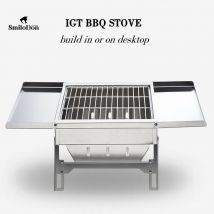 SmiloDon IGT BBQ-Herd, 1 Einheit, Grill, Campingkocher, Holzkohlegrill, Herd, faltbarer Edelstahl-Herd für IGT-Tisch im Freien