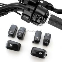 Motorcycle Black Hand Control Buttons Switch Housing Caps Cover Fits For Harley Softail Dyna Sportster V Rod Fat Boy1996-2013