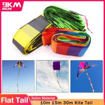 9KM 10m~30m Rainbow Flat Kite Tail for Delta Single Line Kite Streamers Foot Tail for Adding Replacement Accessory Long Tails