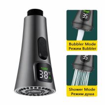 Rubinetto della cucina ugello estraibile lavello rubinetto dell'acqua ugello 2 modalità universale LED Display digitale rubinetto adattatore rubinetti connettore gorgogliatore