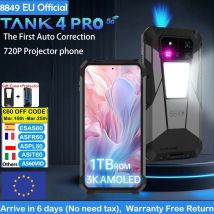 8849 Tank 4 Pro Smartphone robusto Unihertz con proiettore 1TB+36G 5G AI Dimensity 8300 AMOLED 3K Android 14 6.78''120HZ 11600mAh