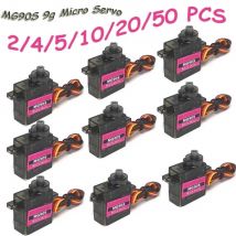2-50 piezas MG90S 9g Micro Servo Metal Gear 180 ° /360 °   Para RC helicóptero avión RC barco RC coche Trex 450 RC Robot brazo RC piezas mejoradas