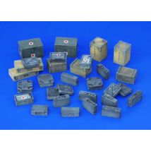 1/35 Scale DieCast Resin Model Assembled Kit WWII Germany Ammunition & Medical Aid Containers Scene Model Unassembled Unpainted