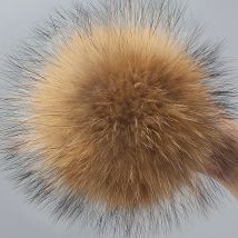 CNTANG 100% Naturalny pompon z futra szopa do czapek Prawdziwe futro lisa Pom Pom Czapki Futro Pompon z klamrą Czapki Szalik Akcesoria DIY